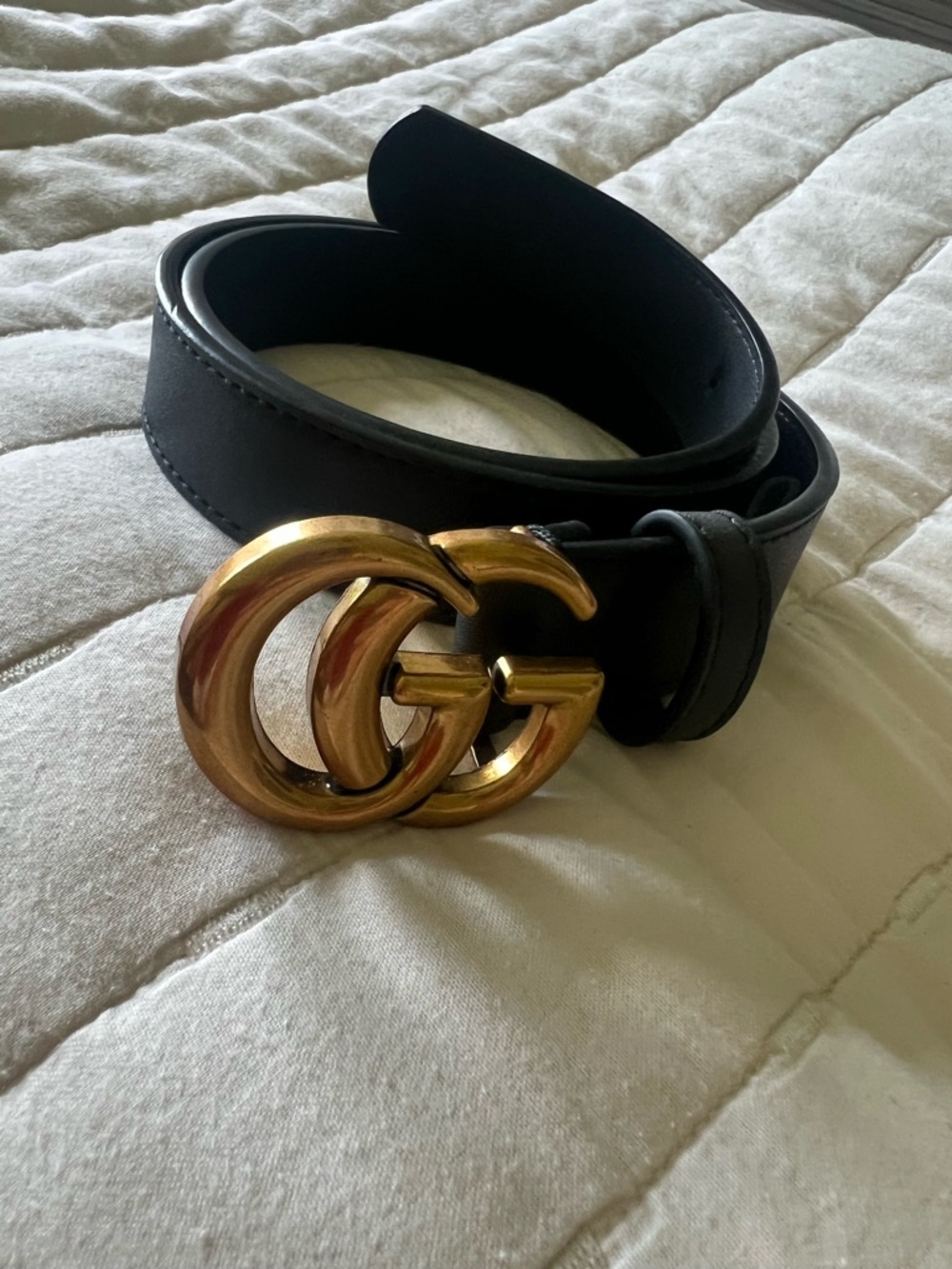 Black double g belt